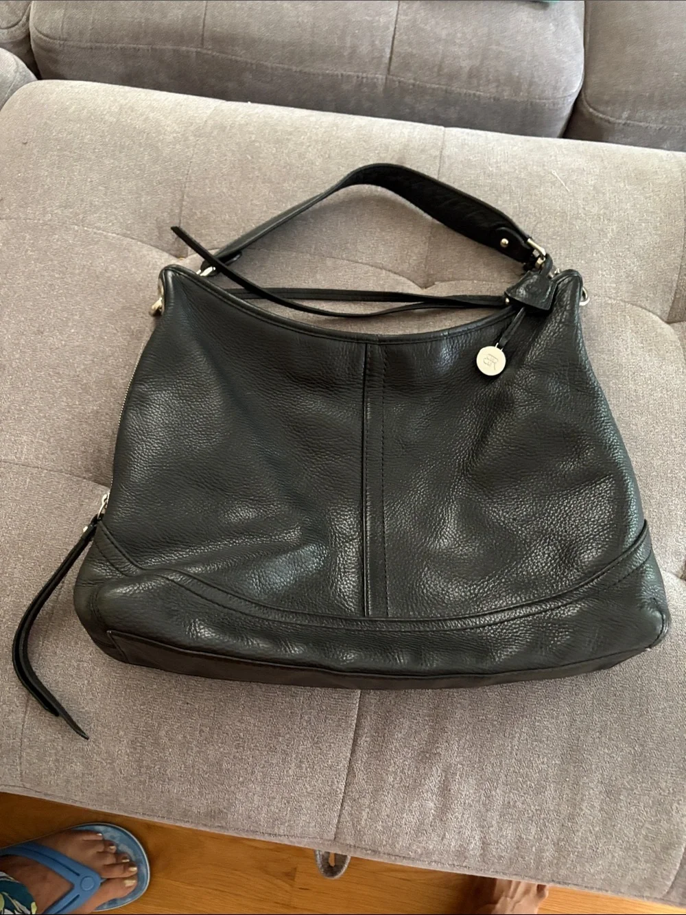 Banana Republic Black Pebbled Leather Shoulder Bag